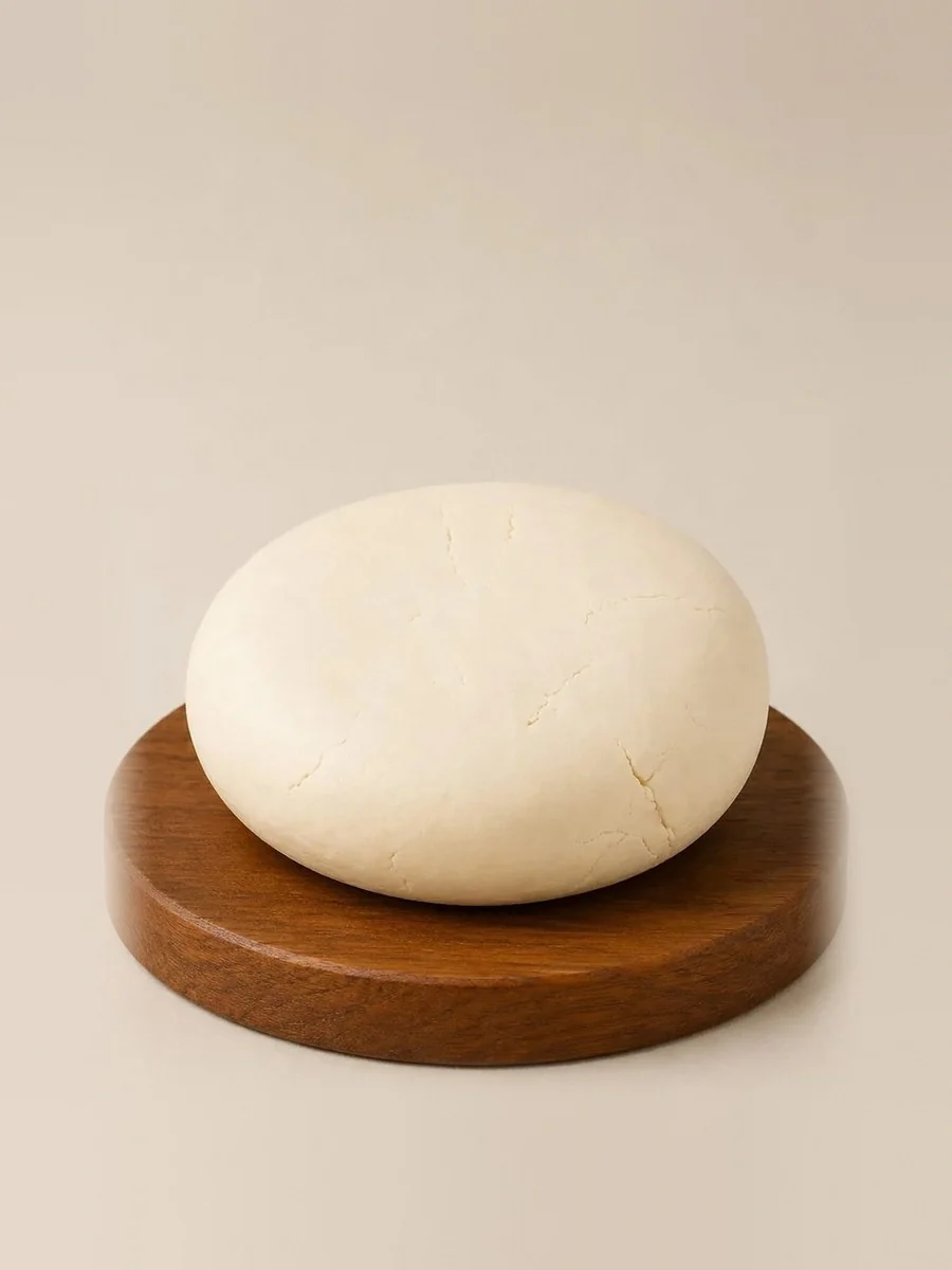 A wheel of Break of Dawn natural feta, nut-based feta made from almonds
