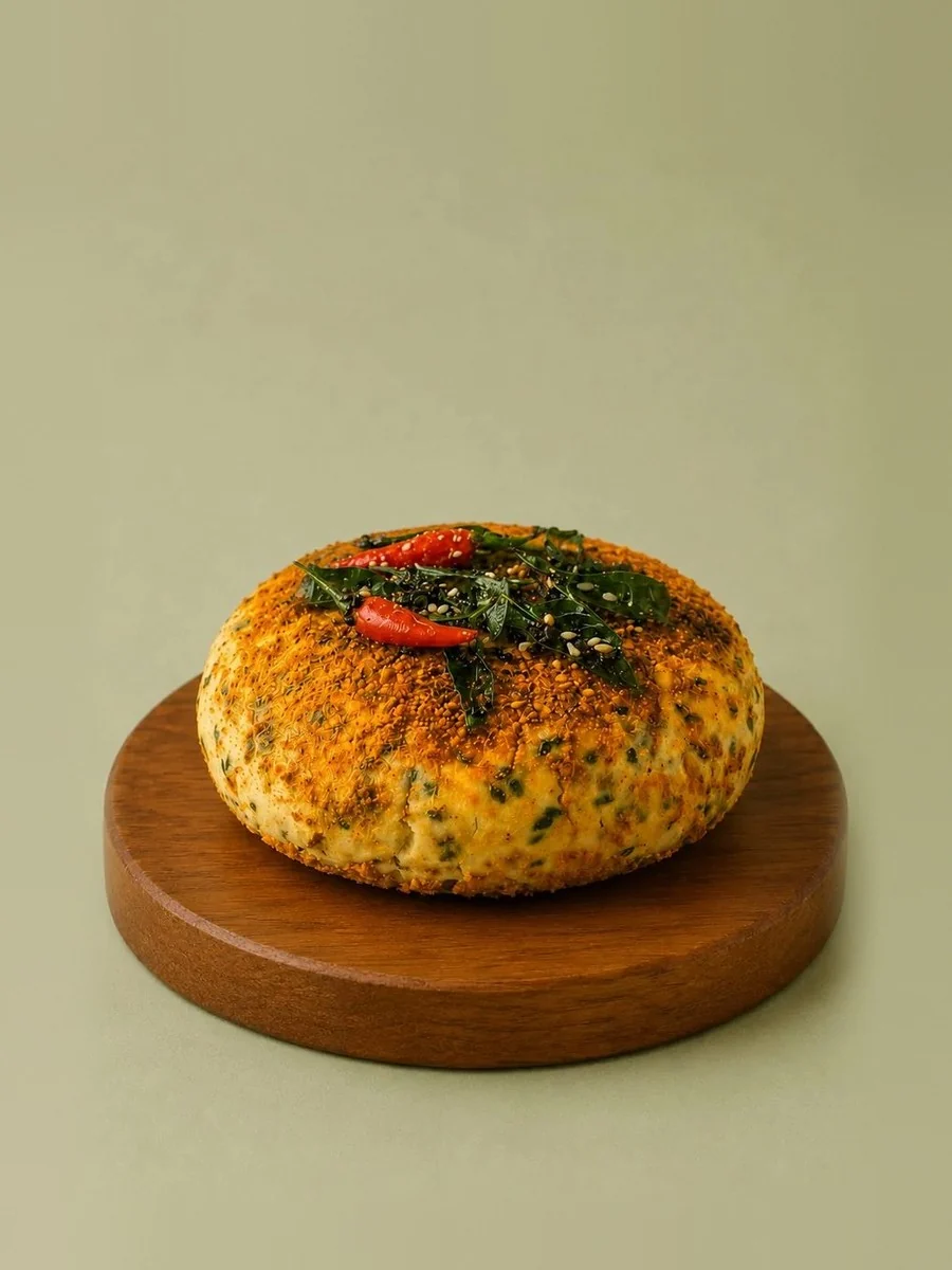 A wheel of Break of Dawn podi feta, nut-based feta made from almonds
